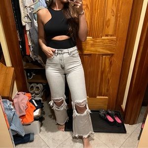 Vervet 90s Vintage Flare Cropped Jeans